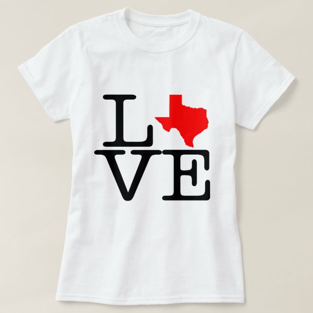 T-shirts Amor de Texas (Frente do Design)