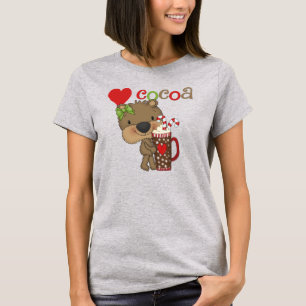 T-shirts Amor do cacau do urso da menina