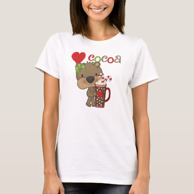 T-shirts Amor do cacau do urso da menina (Frente)