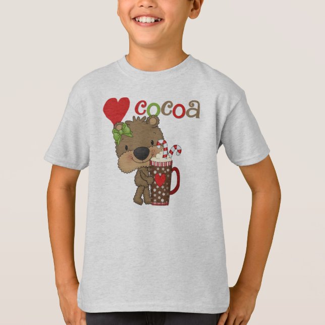T-shirts Amor do cacau do urso da menina (Frente)