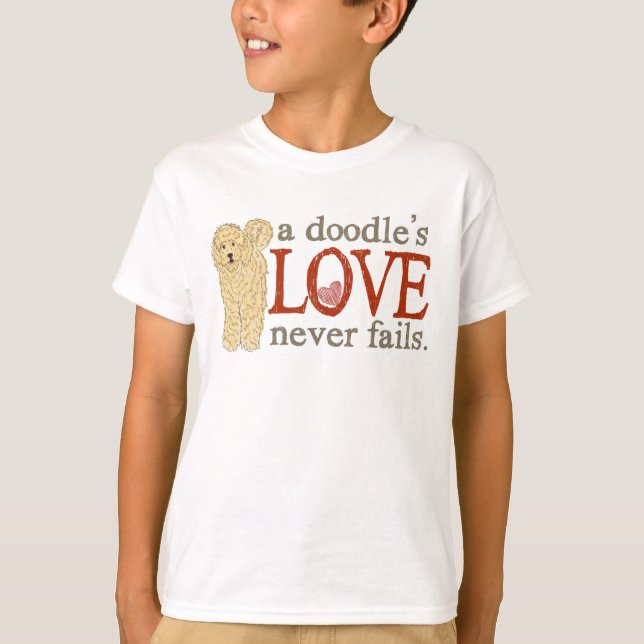 T-shirts Amor do Doodle - Goldendoodle louro (Frente)