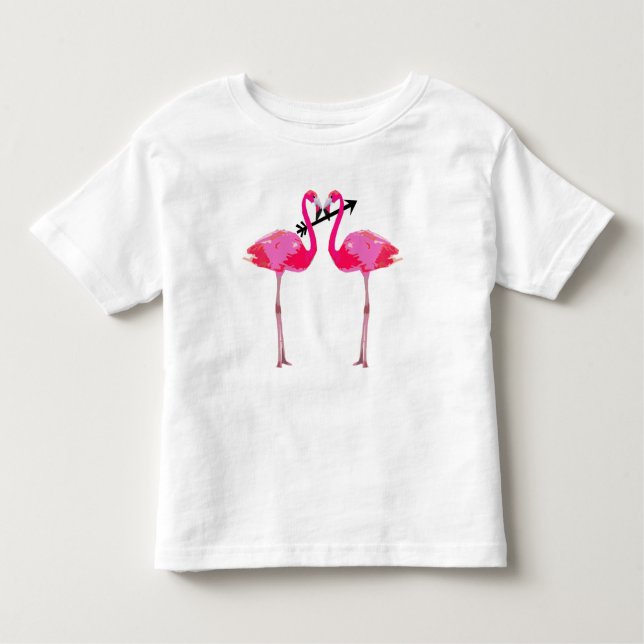 T-shirts Amor do flamingo (Frente)