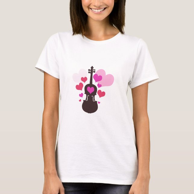 T-shirts Amor do violino (Frente)