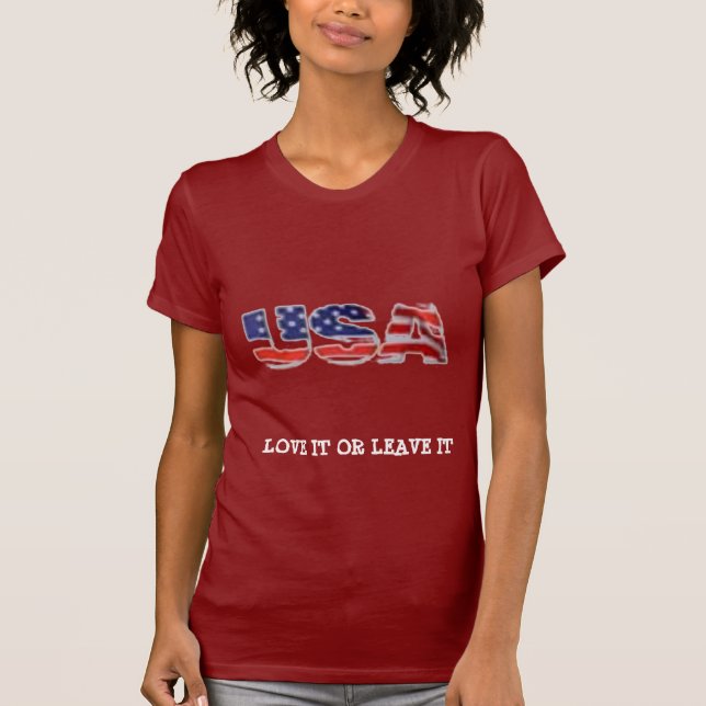T-shirts Amor dos EUA ou deixa-o (Frente)