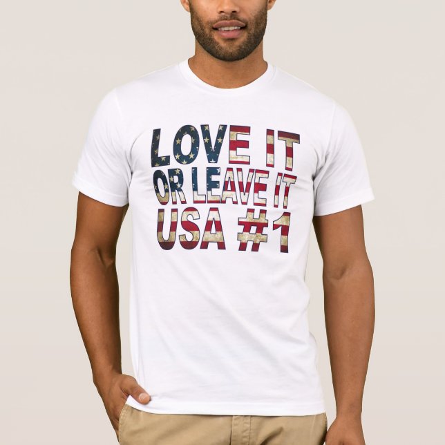 T-shirts Amor dos EUA ou deixa-o! (Frente)