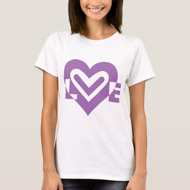 T-shirts Amor em Roxo (Frente)