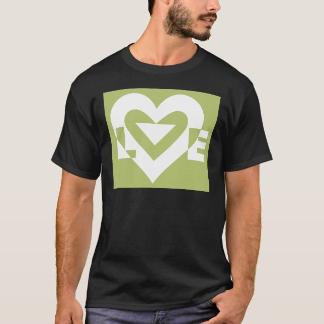 T-shirts Amor em Sage Green (Frente)