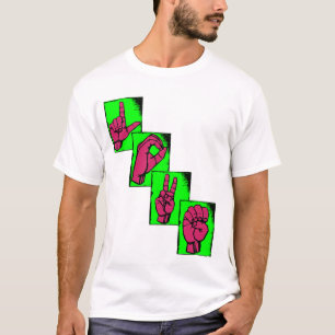 T-shirts AMOR no linguagem gestual