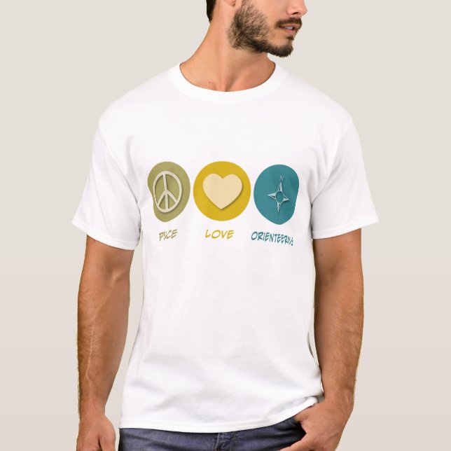T-shirts Amor Orienteering da paz (Frente)