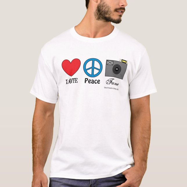 T-shirts Amor, paz, fama (Frente)