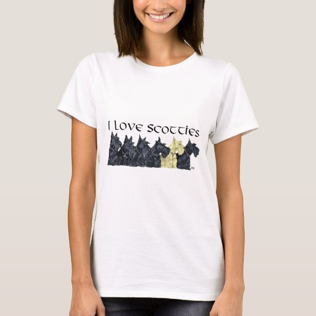 T-shirts Amor pelo Terrier Escocês (Frente)