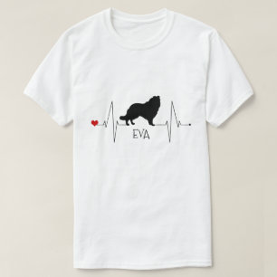 T-shirts Amor personalizado do Collie meu batimento
