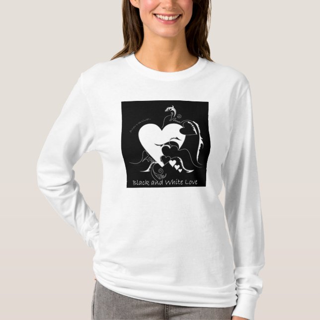 T-shirts Amor preto e branco (Frente)