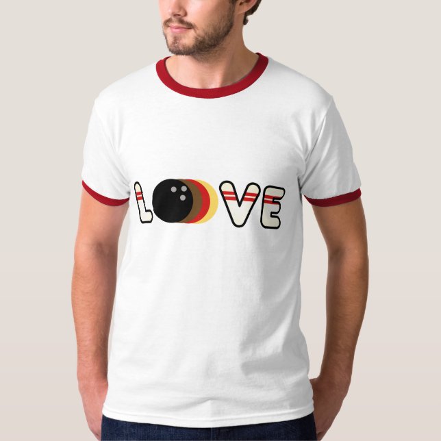 T-shirts Amor retro da boliche (Frente)