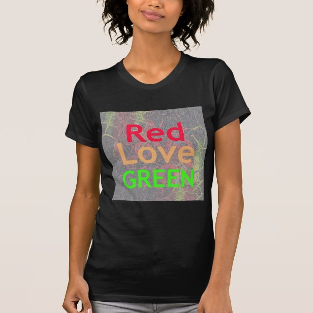 T-SHIRTS AMOR VERDE OURO VERMELHO (Frente)