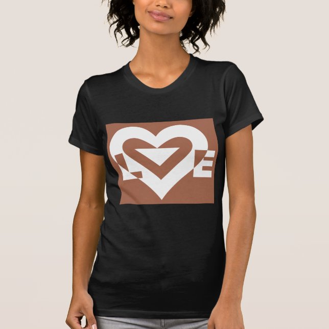 T-shirts Amor White em Brown (Frente)