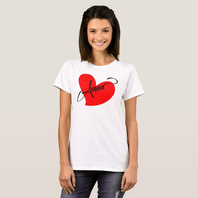 T-shirts Amour (Love In French) (Frente Completa)
