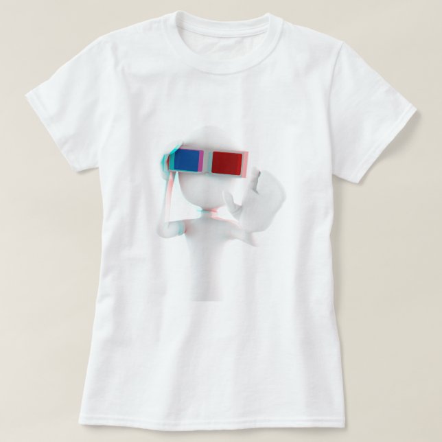 T-shirts anaglyph do homem 3d (Frente do Design)