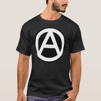 T-shirts Anarchy símbolo Clássico (pano de fundo preto)