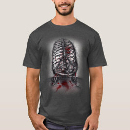 T-shirts Anatomia da Gaiola Vazia Pássaro Coração Arte de H