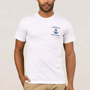 T-shirts Anchor do nome do barco do Capitão Náutico