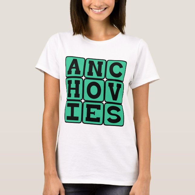 T-shirts Anchovas, Cobertura de Pizza (Frente)