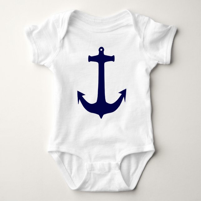 T-shirts âncora azul padrão náutico (Frente)