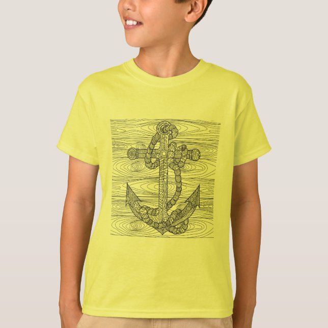 T-shirts Âncora e corda do estilo (Frente)