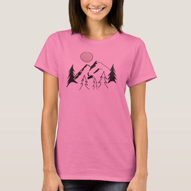 T-shirts Andar A Linha De Cordilheira (Frente)