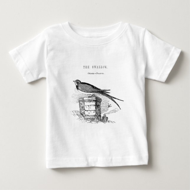 T-shirts Andorinha vintage pássaro (Frente)