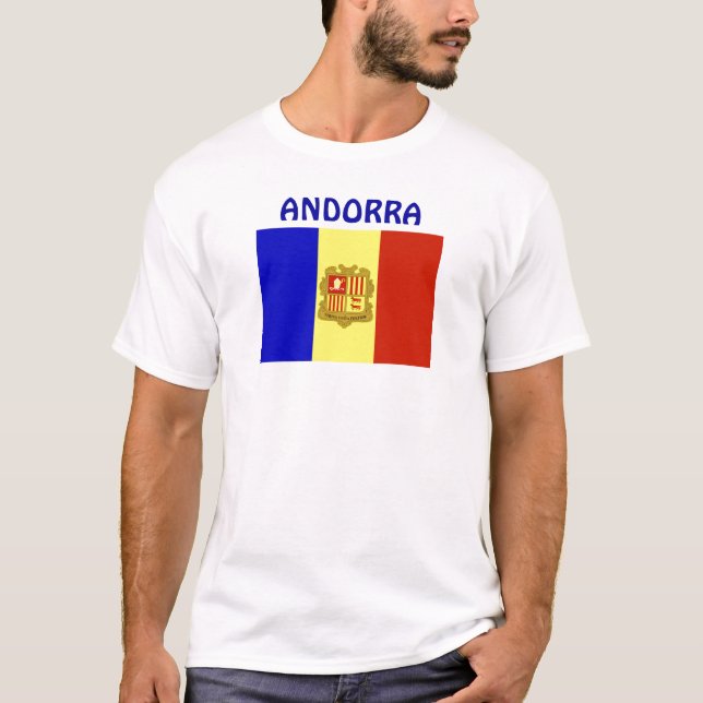 T-shirts Andorra Flag (Frente)