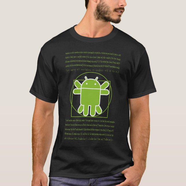 T-shirts Android do homem de Vitruvian (Frente)