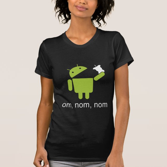 T-shirts android > maçã (camisa escura) (Frente)
