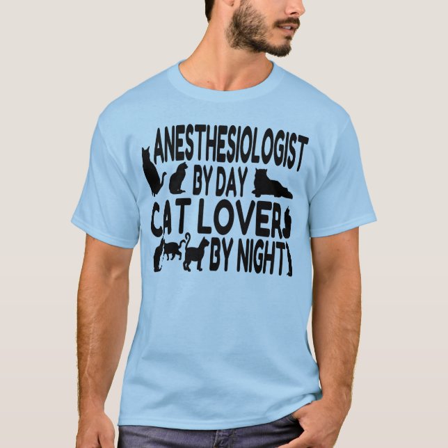 T-shirts Anestesiologista Cat Lover (Frente)