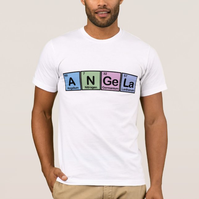 T-shirts Angela fez dos elementos (Frente)