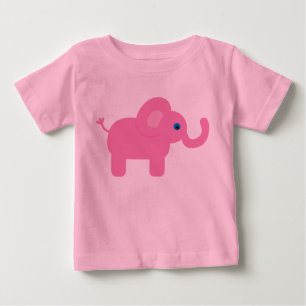 T-shirts Animação rosa-branca Elefante-bebê