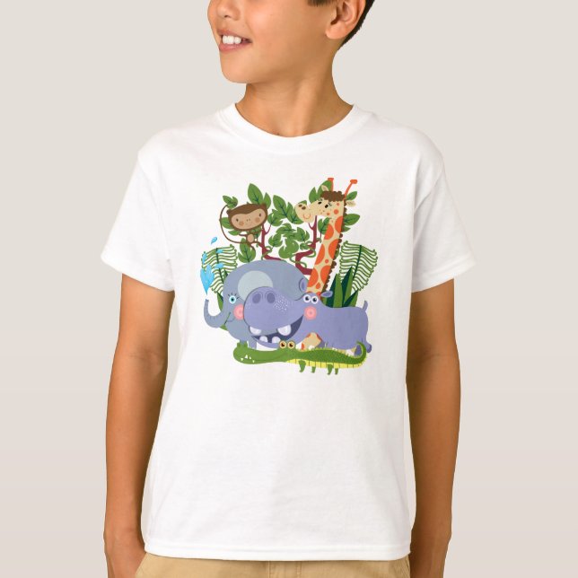 T-shirts Animais bonitos do safari (Frente)
