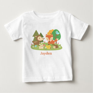 T-shirts Animais da Floresta Coloridos e Fofos para Bebês