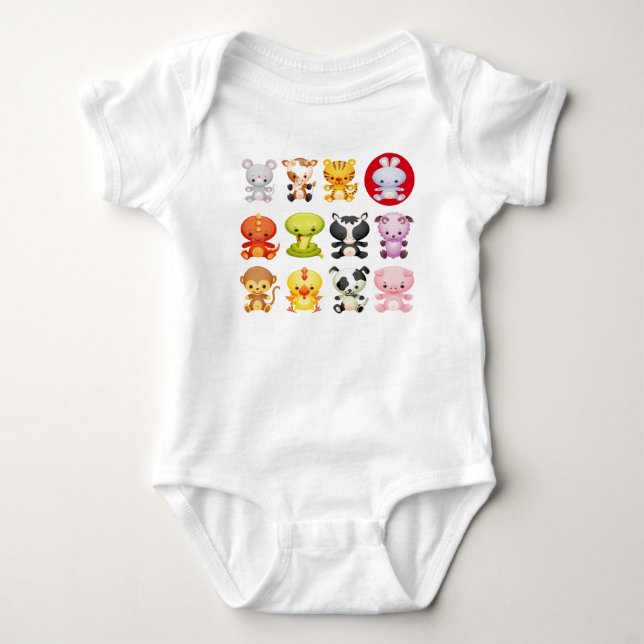 T-shirts Animais de Cartoon Chineses Cujos (Frente)