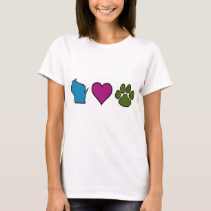 T-shirts Animais dos corações de Wisconsin