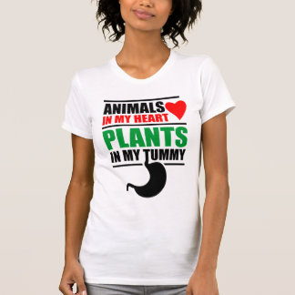 T-shirts Animais em meu coração, plantas em minha barriga
