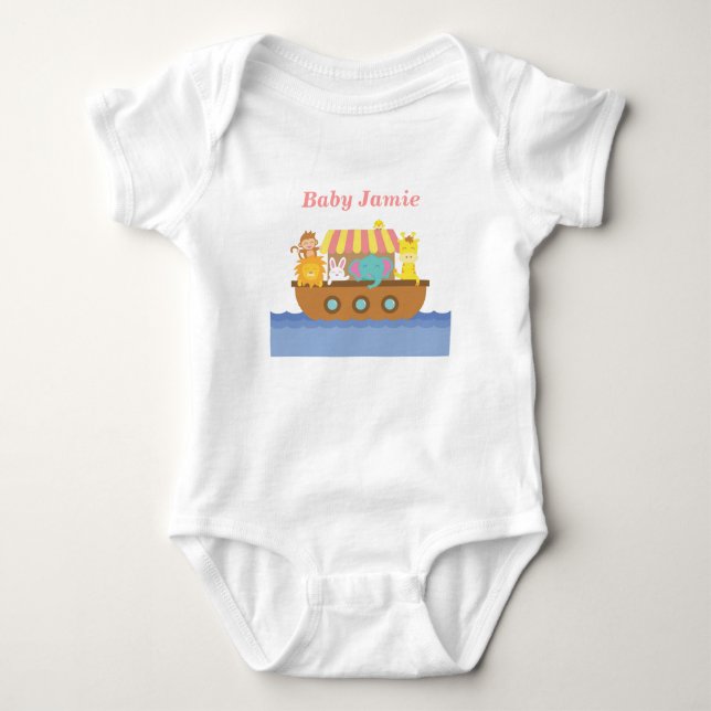 T-shirts Animais Fofos, Arca de Noé, para bebês (Frente)