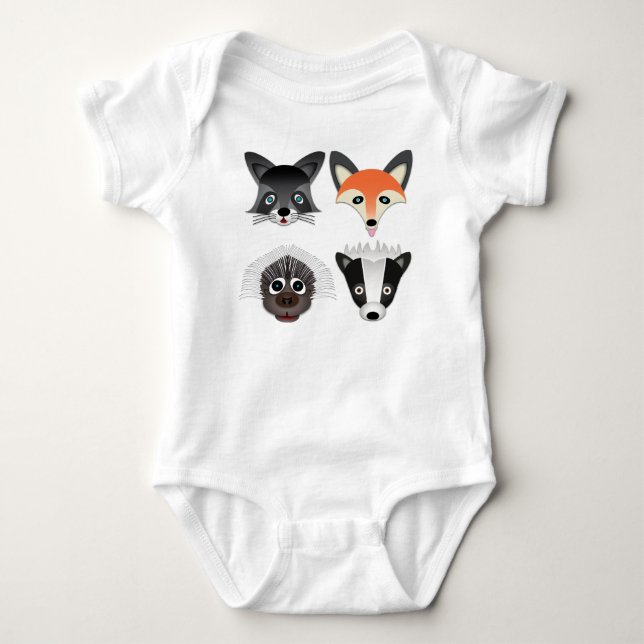 T-shirts Animais Selvagens - Bebê Jersey Bodycase (Frente)