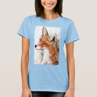 T-shirts Animal da Floresta de Arte Vermelha Fox Wall