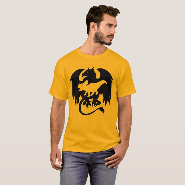 T-shirts Animal dentro do grifo Protoceratops (Frente Completa)