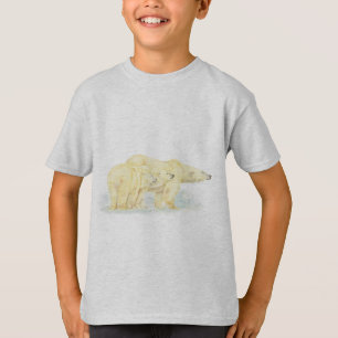 T-shirts Animal original da família do urso polar da