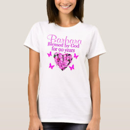 T-shirts ANIVERSÁRIO bonito FLORAL PERSONALIZADO DO PINK