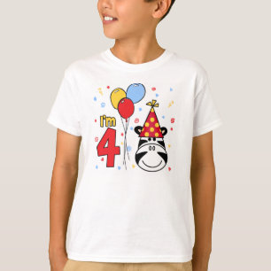 T-shirts Aniversário da cara da zebra 4o