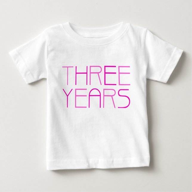 T-shirts Aniversário da Menina: Três Anos (Frente)