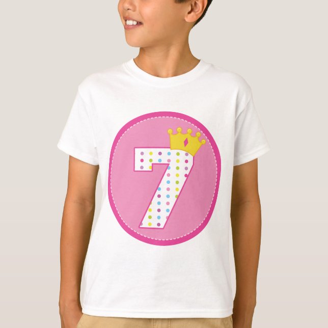 T-shirts Aniversário das meninas 7o (Frente)